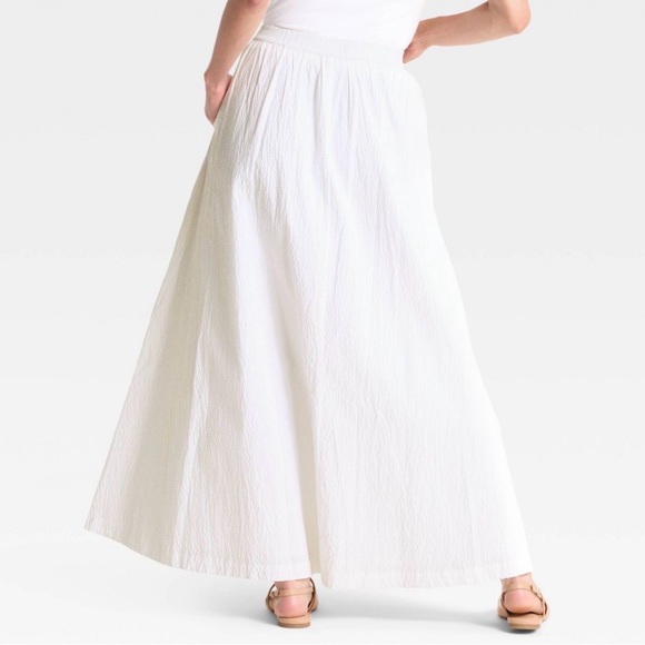 NWOT A New Day XL Skirt Picnic Maxi Seersucker Textured Fabric Long Tall A Line - Picture 3 of 8